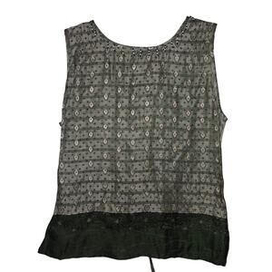 Chaudry KC‎ Sports Green Mixed Media Bohemian Tank Small